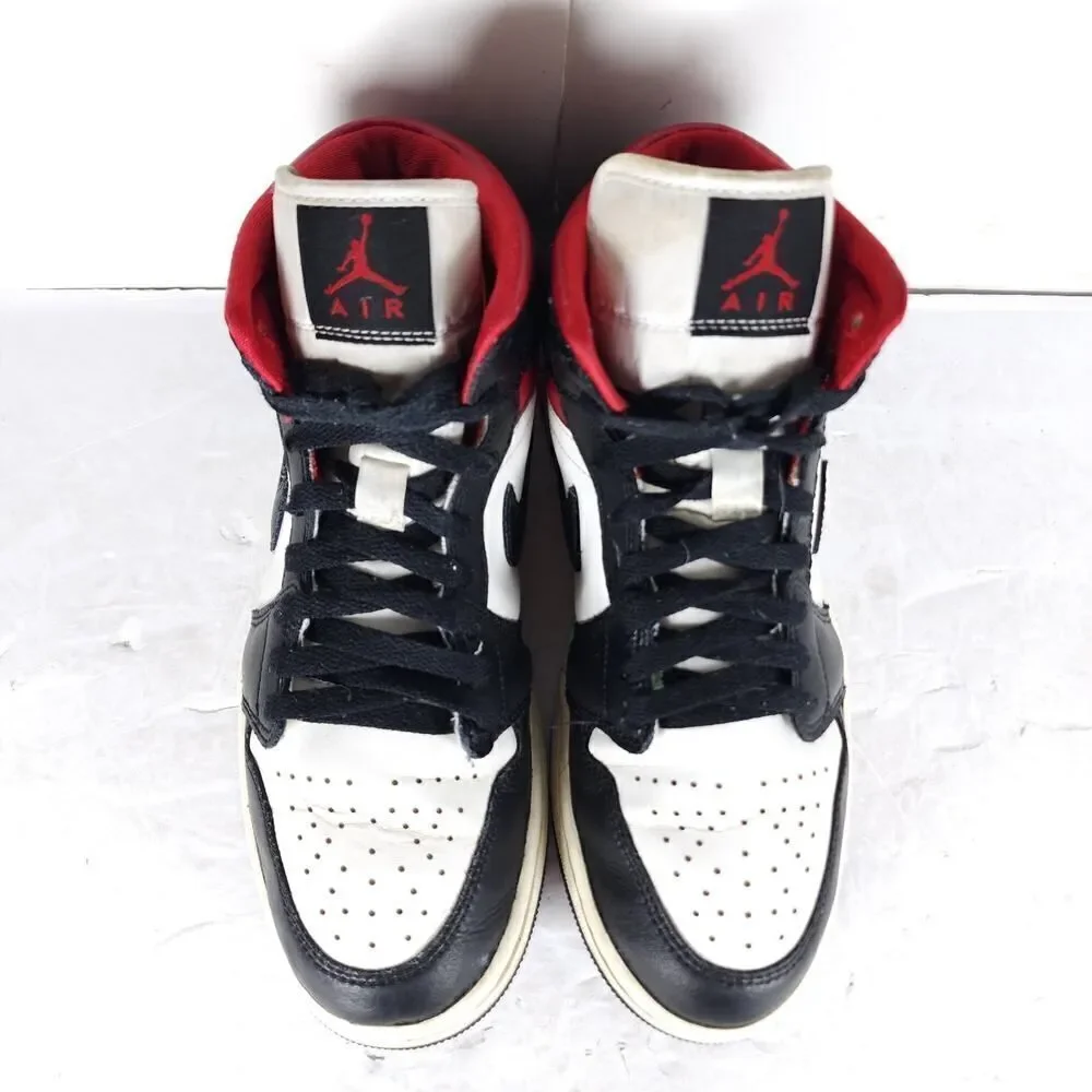 Nike Women’s Jordan 1 US9,5 Black Sail Gym Red Mid Top Sneakers Shoes BQ6472-061